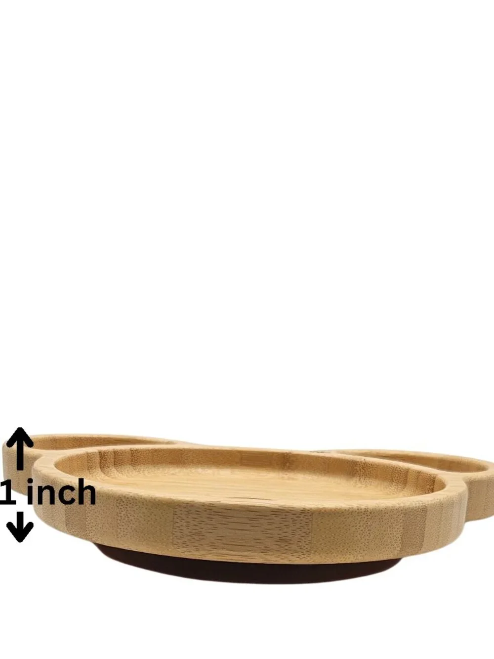 New! Bamboo Toddler Plate | Bear Plate with Gray & Pink Suction